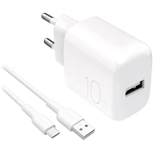 Carregador USB-C Puro Prolite 10W + Cabo USB- / USB-C | 1,2 M - Branco
