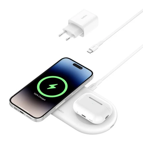 Carregador Wireless Belkin BoostCharge Pro 2 em 1 - Branco