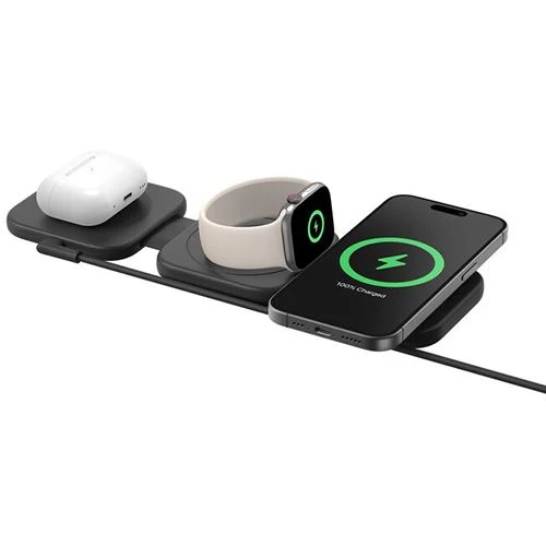 Carregador Wireless Qi2 Belkin BoostCharge Pro 3 em 1 - Preto