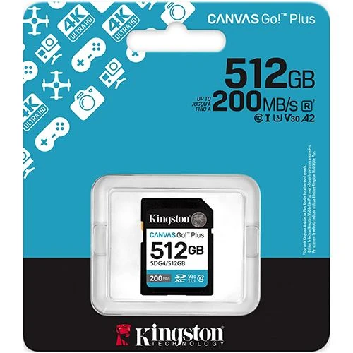 Cartão de Memória SDXC Kingston Canvas Go! Plus - 512GB