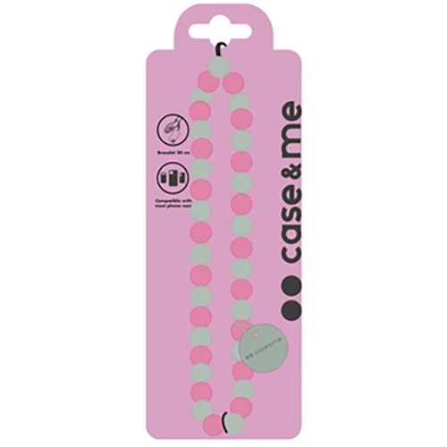 Cordão de Pulso para Smartphone Case and Me Jelly Beads - Verde / Rosa