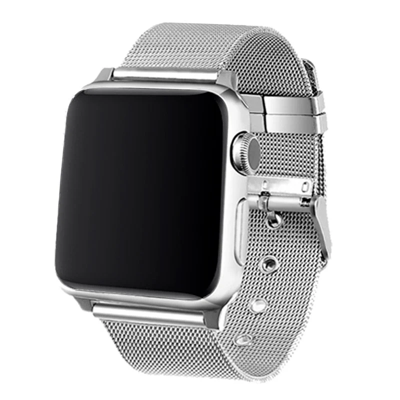 Correia COOL para Apple Watch Series 1 / 2 / 3 / 4 / 5 / 6 / 7 / 8 / 9 / SE (42 / 44 / 45 mm) Metal Prata