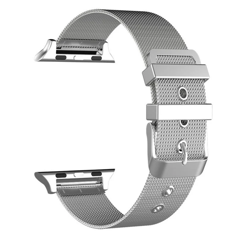 Correia COOL para Apple Watch Series 1 / 2 / 3 / 4 / 5 / 6 / 7 / 8 / 9 / SE (42 / 44 / 45 mm) Metal Prata