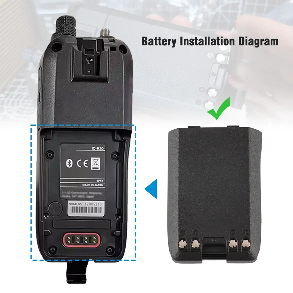 Bateria de Reposição BP-287 para Rádios Bidirecionais Icom R30 e R15