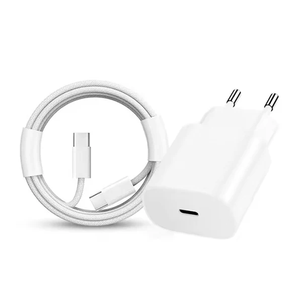 Kit Base Carregador Type C Fastcharge 35W + Cabo de Carga 60W Type C 1m PHONECARE Para Apple iPhone 17 Pro Max - Branco