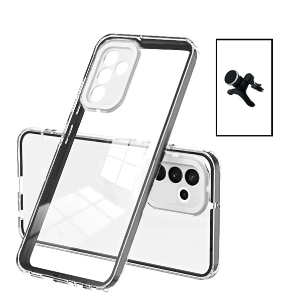 Kit Capa 360 Airbag Anti-Drop Camera Protection + Suporte Magnético Reforçado de Carro para Samsung Galaxy A13 5G - Transp...