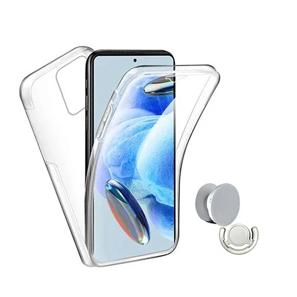 Kit Capa 360° Impact Protection + 1 Gripholder + 1 Suporte PHONECARE Para Oppo Reno14 - Transparente/Branco