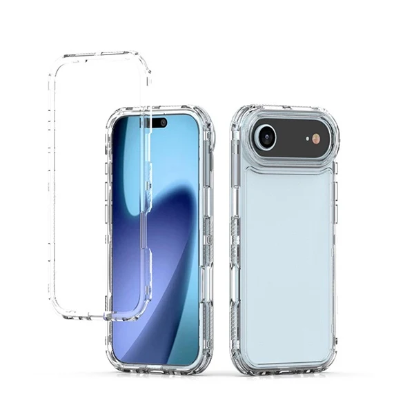 Kit Capa 360° Impact Protection + 1 Gripholder + 1 Suporte PHONECARE Para Apple iPhone 17 Air - Transparente/Branco