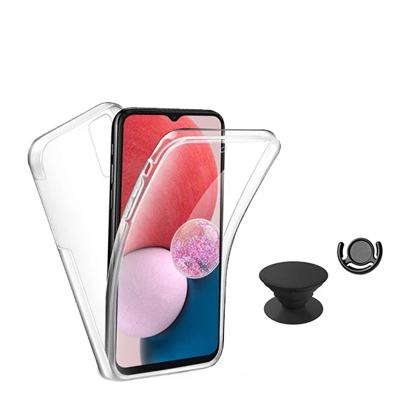 Kit Capa 3x1 360° Impact Protection + 1 GripHolder + 1 Suporte GripHolder Preto para Samsung Galaxy A15 - Transparente/Preto