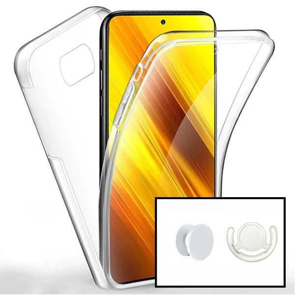 Kit Capa 3x1 360° Impact Protection + 1 GripHolder + 1 Suporte GripHolder Branco para Xiaomi Mi 10T Lite