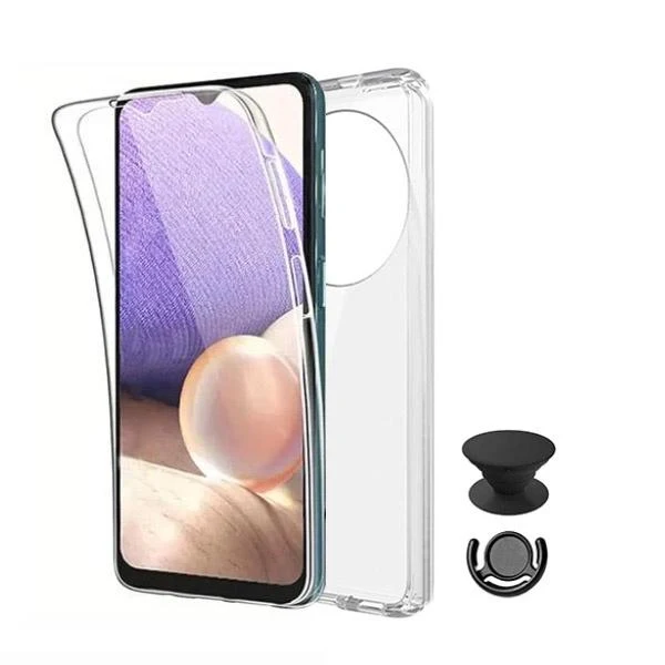 Kit Capa 3x1 360° Impact Protection + 1 GripHolder + 1 Suporte GripHolder Preto para Xiaomi Redmi A3 - Transparente/Preto