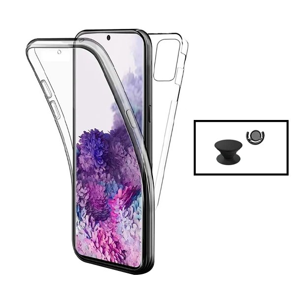 Kit Capa 3x1 360° Impact Protection + 1 GripHolder + 1 Suporte GripHolder Preto para Samsung Galaxy Note 10 Lite - Transpa...