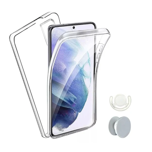 Kit Capa 3x1 360° Impact Protection + 1 Gripholder + 1 Suporte Gripholder Branco para Oppo Reno12 Pro - Transparente/Branco
