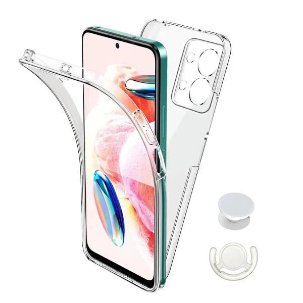 Kit Capa 3x1 360° Impact Protection + 1 GripHolder + 1 Suporte GripHolder Branco para Xiaomi Redmi Note 13 Pro 4G - Transp...