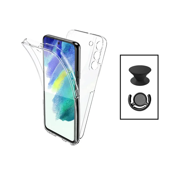 Kit Capa 3x1 360° Impact Protection + 1 GripHolder + 1 Suporte GripHolder Preto para Samsung Galaxy S23 FE - Transparente/...