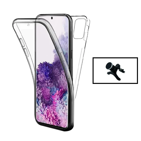 Kit Capa 3x1 360° Impact Protection + Suporte Magnético de Carro Reforçado para Samsung Galaxy Note 10 Lite - Transparente...