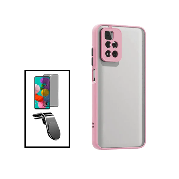 Kit Capa Anti Choque Camera Protection + Película 5D Anti-Spy + Suporte Magnético L Safe Driving Carro para Xiaomi 11i Hyp...