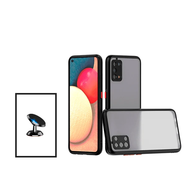 Kit Capa Anti Choque Camera Protection + Suporte Magnético de Carro para Oppo A74 5G - Preto
