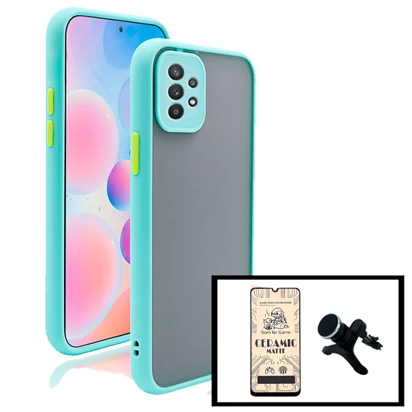 Kit Capa Anti Choque Camera Protection + Película CeramicGlass + Suporte Magnético Reforçado de Carro para Samsung Galaxy...