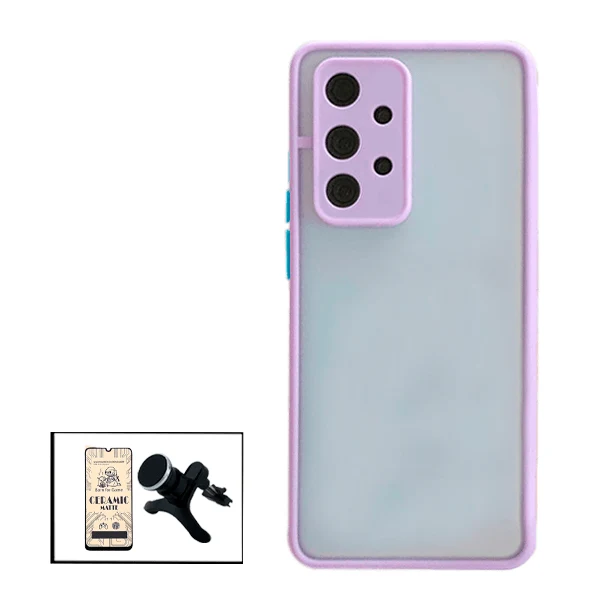Kit Capa Anti Choque Camera Protection + Película CeramicGlass + Suporte Magnético Reforçado de Carro para Samsung Galaxy...