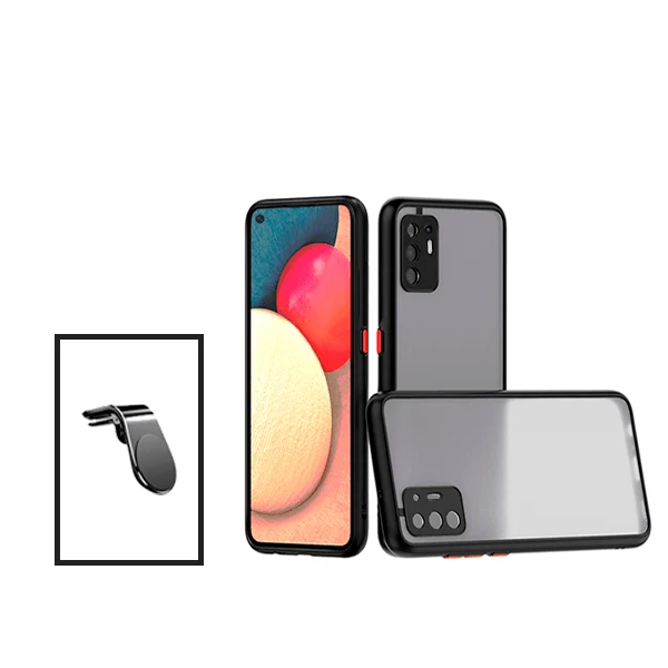 Kit Capa Anti Choque Camera Protection + Suporte Magnético L Safe Driving Carro para Oppo Reno5 Z - Preto