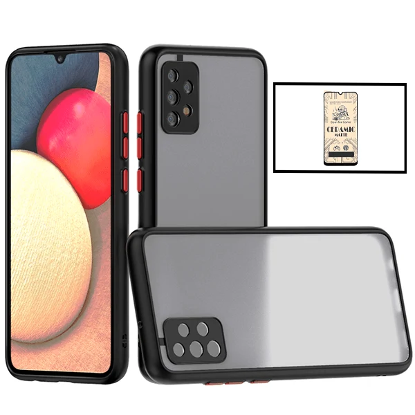 Kit Capa Anti Choque Camera Protection + Vidro Temperado CeramicGlass Full Cover para Samsung Galaxy A52s 5G - Preto