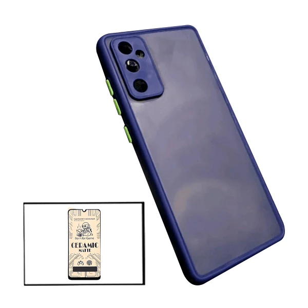 Kit Capa Anti Choque Camera Protection + Película 5D Full Cover para Samsung Galaxy A13 - Azul