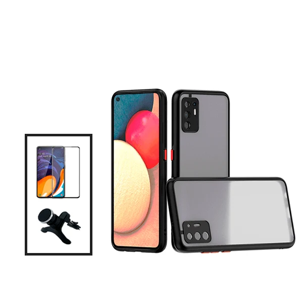 Kit Capa Anti Choque Camera Protection + Película 5D Full Cover + Suporte Magnético Reforçado de Carro para Oppo F19 Pro+...