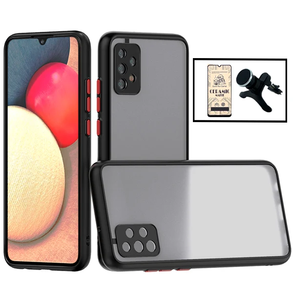 Kit Capa Anti Choque Camera Protection + Película CeramicGlass + Suporte Magnético Reforçado de Carro para Samsung Galaxy...