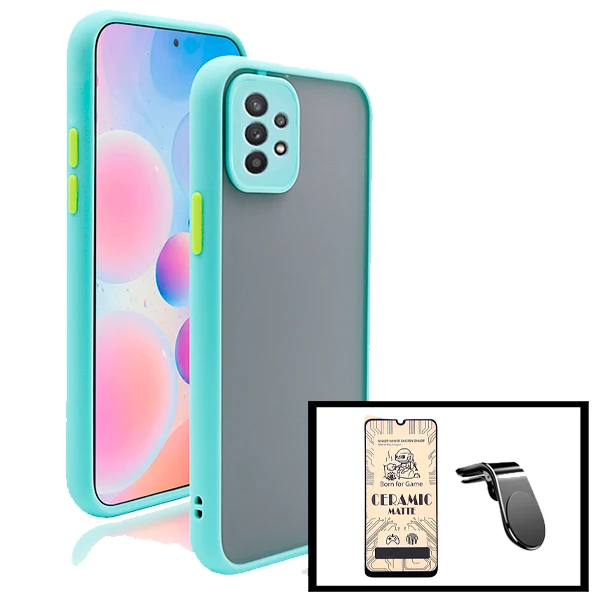 Kit Capa Anti Choque Camera Protection + Película CeramicGlass + Suporte Magnético L Safe Driving Carro para Samsung Galax...
