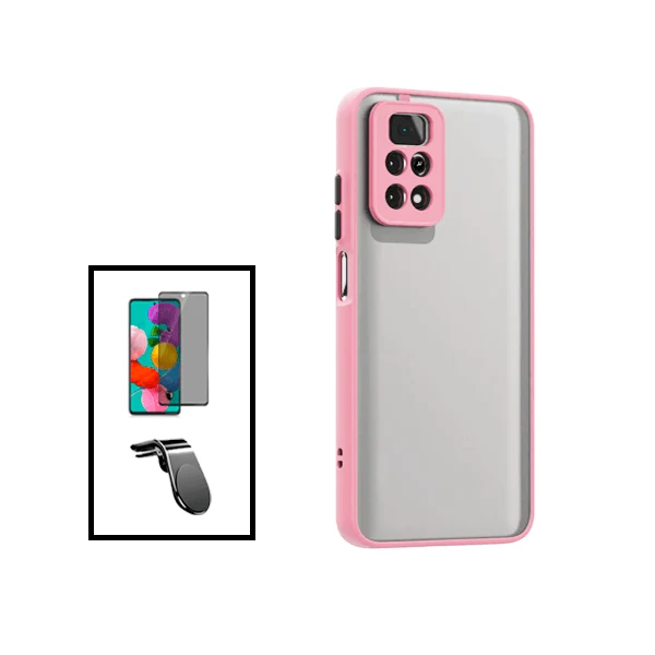 Kit Capa Anti Choque Camera Protection + Película 5D Anti-Spy + Suporte Magnético L Safe Driving Carro para Xiaomi Redmi N...