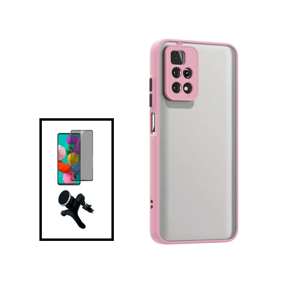 Kit Capa Anti Choque Camera Protection + Película 5D Anti-Spy + Suporte Magnético Reforçado de Carro para Xiaomi Poco X4 P...