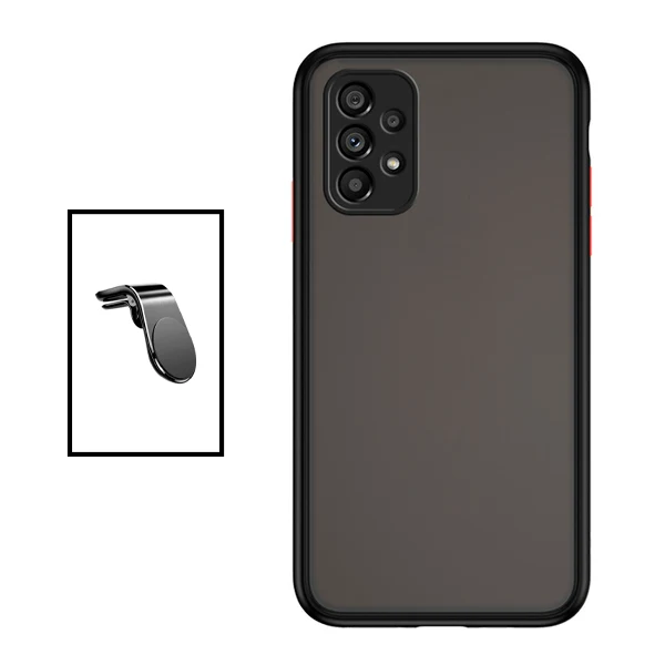 Kit Capa Anti Choque Camera Protection + Suporte Magnético L Safe Driving Carro para Samsung Galaxy A53 5G - Preto