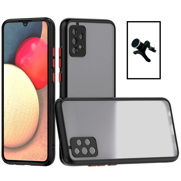 Kit Capa Anti Choque Camera Protection + Suporte Magnético Reforçado de Carro para Samsung Galaxy A23 - Preto