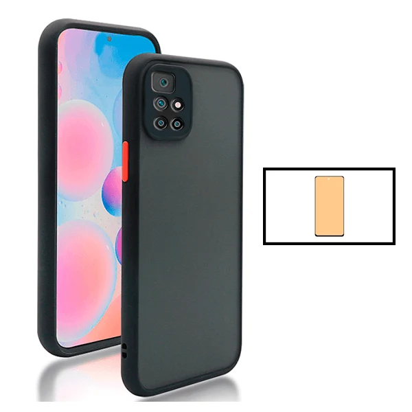 Kit Capa Anti Choque Camera Protection + Vidro Temperado CeramicGlass para Xiaomi Redmi 10 Prime 2022 - Preto