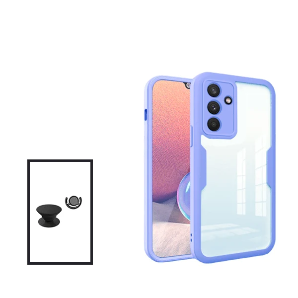 Kit Capa Anti-Crash 360 Protection + 1 GripHolder + 1 Suporte GripHolder Preto para Samsung Galaxy M52 5G - Roxo