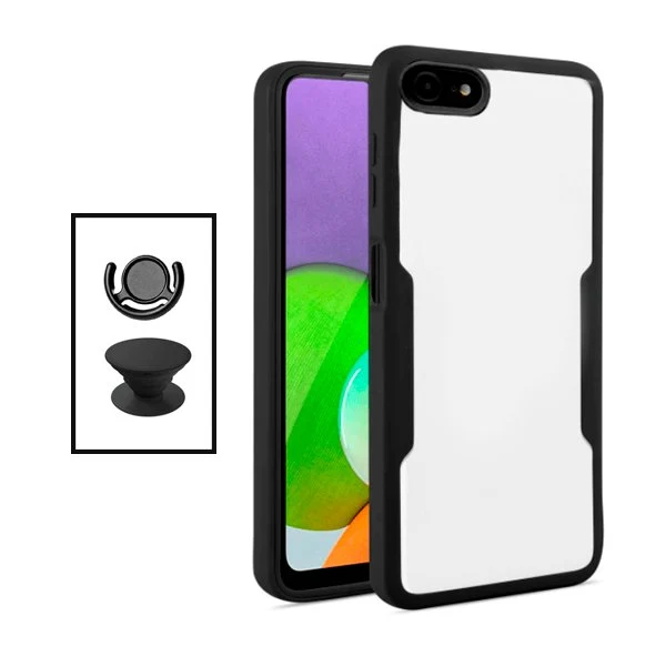 Kit Capa Anti-Crash 360 Protection + 1 GripHolder + 1 Suporte GripHolder Preto para Apple iPhone 7 / 8 / SE 2020 / SE 2022...