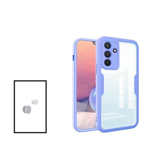 Kit Capa Anti-Crash 360 Protection + 1 GripHolder + 1 Suporte GripHolder Branco para Samsung Galaxy M52 5G - Roxo