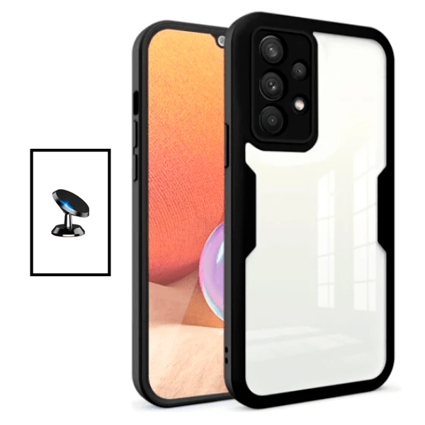 Kit Capa Anti-Crash 360 Protection + Suporte Magnético de Carro para Samsung Galaxy A53 5G - Preto