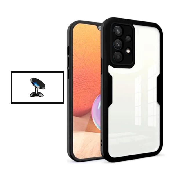 Kit Capa Anti-Crash 360 Protection + Suporte Magnético de Carro para Samsung Galaxy A13 - Preto