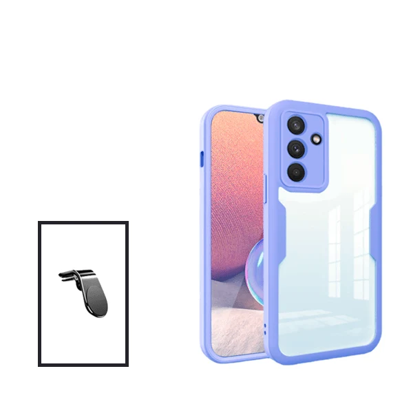 Kit Capa Anti-Crash 360 Protection + Suporte Magnético L Safe Driving Carro para Samsung Galaxy M52 5G - Roxo