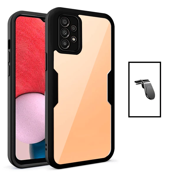 Kit Capa Anti-Crash 360 Protection + Suporte Magnético L Safe Driving Carro para Samsung Galaxy A23 - Preto