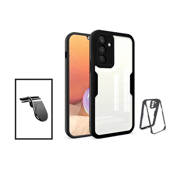 Kit Capa Anti-Crash 360 Protection + Suporte Magnético L Safe Driving Carro para Samsung Galaxy A13 5G - Preto