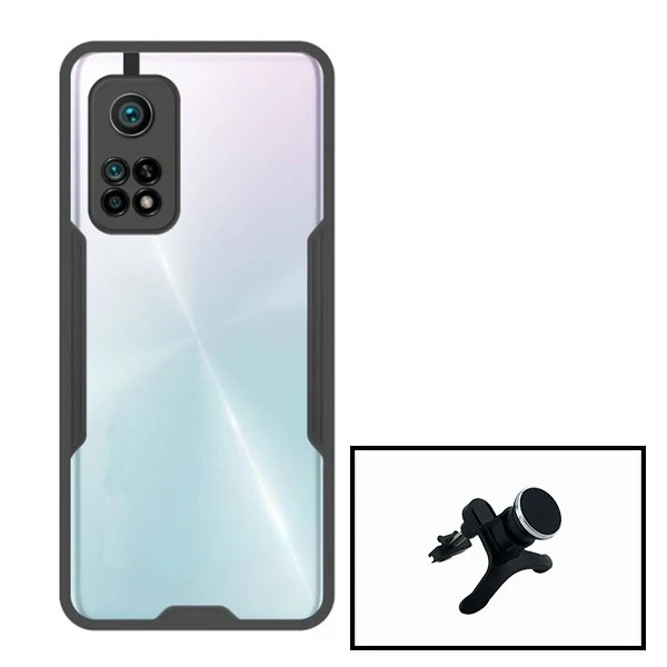 Kit Capa Anti-Impact Clear Armor + Suporte Magnético de Carro Reforçado para Xiaomi Mi 10T 5G