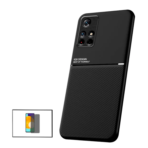 Kit Capa Magnetic Lux + Anti-Spy 5D Full Cover para Xiaomi Poco M4 Pro 5G