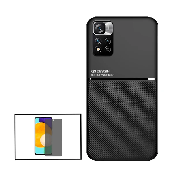 Kit Capa Magnetic Lux + Anti-Spy 5D Full Cover para Xiaomi Redmi Note 11 Pro