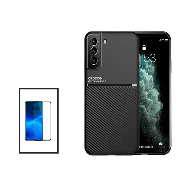 Kit Capa Magnetic Lux + 5D Full Cover para Samsung Galaxy S21 FE 5G - Preto