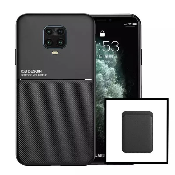 Kit Capa Magnetic Lux + Magnetic Wallet Preto para Xiaomi Poco M2 Pro
