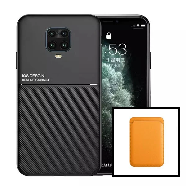 Kit Capa Magnetic Lux + Magnetic Wallet Laranja para Xiaomi Redmi Note 9 Pro