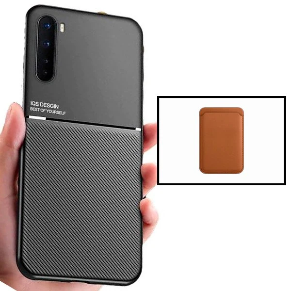 Kit Capa Magnetic Lux + Magnetic Wallet Castanho para Realme X3